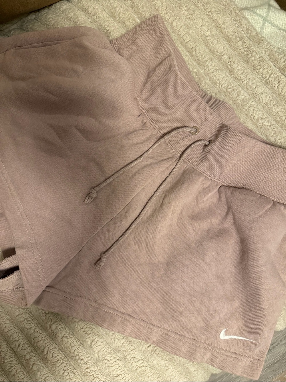 Nike Women's Dusty Pink Drawstring Athletic Shorts
